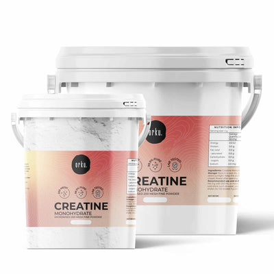 Orku Creatine Monohydrate Powder 99.9% Pure 200 Mesh Micronised Tubs