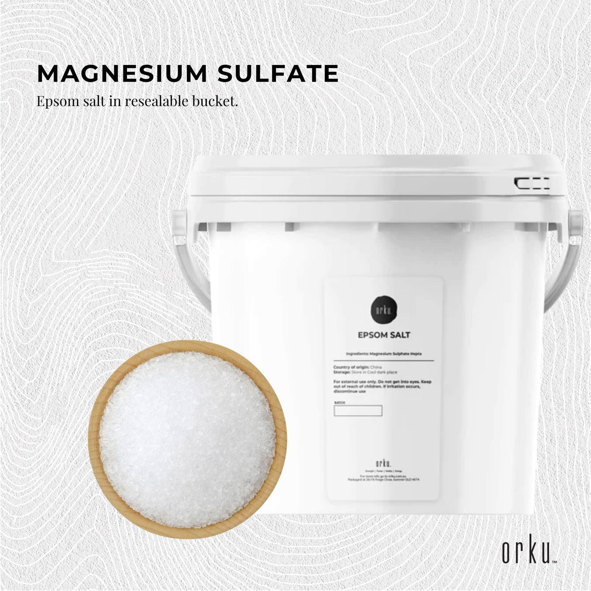Orku Epsom Salt Tubs - Magnesium Sulphate For Bath Feet Body Skin Care Sulfate