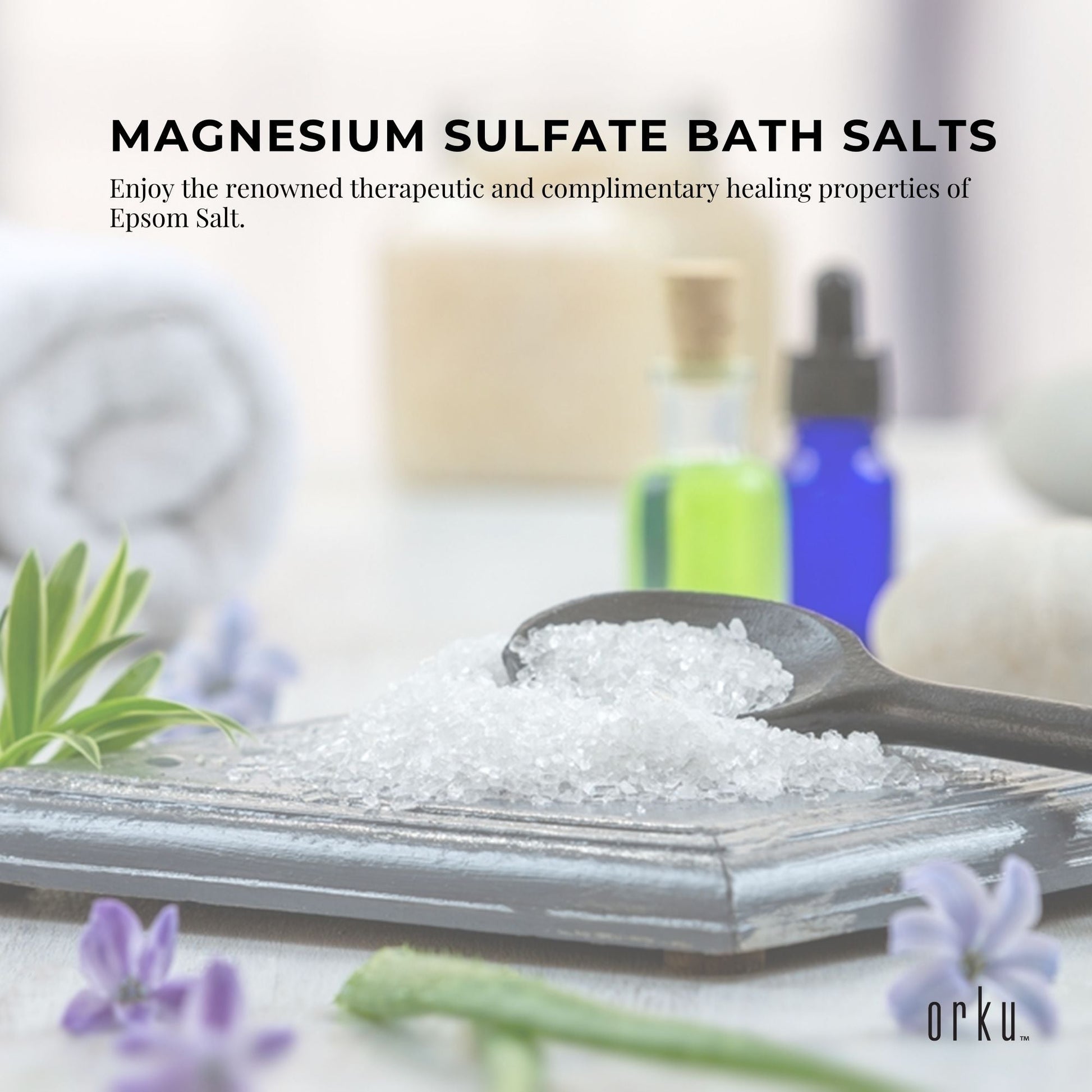 Orku Epsom Salt Tubs - Magnesium Sulphate For Bath Feet Body Skin Care Sulfate