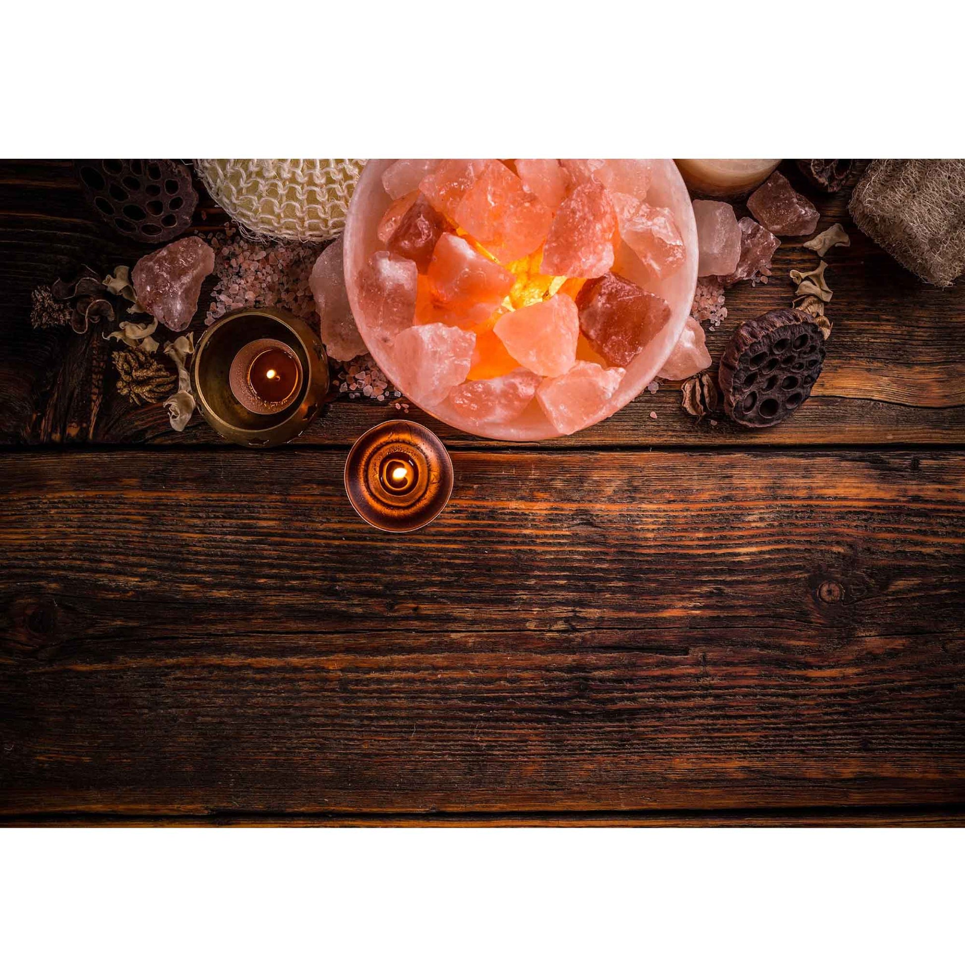 Orku Fire Bowl Himalayan Pink Salt Lamp - Carved Salt Rocks Night Light
