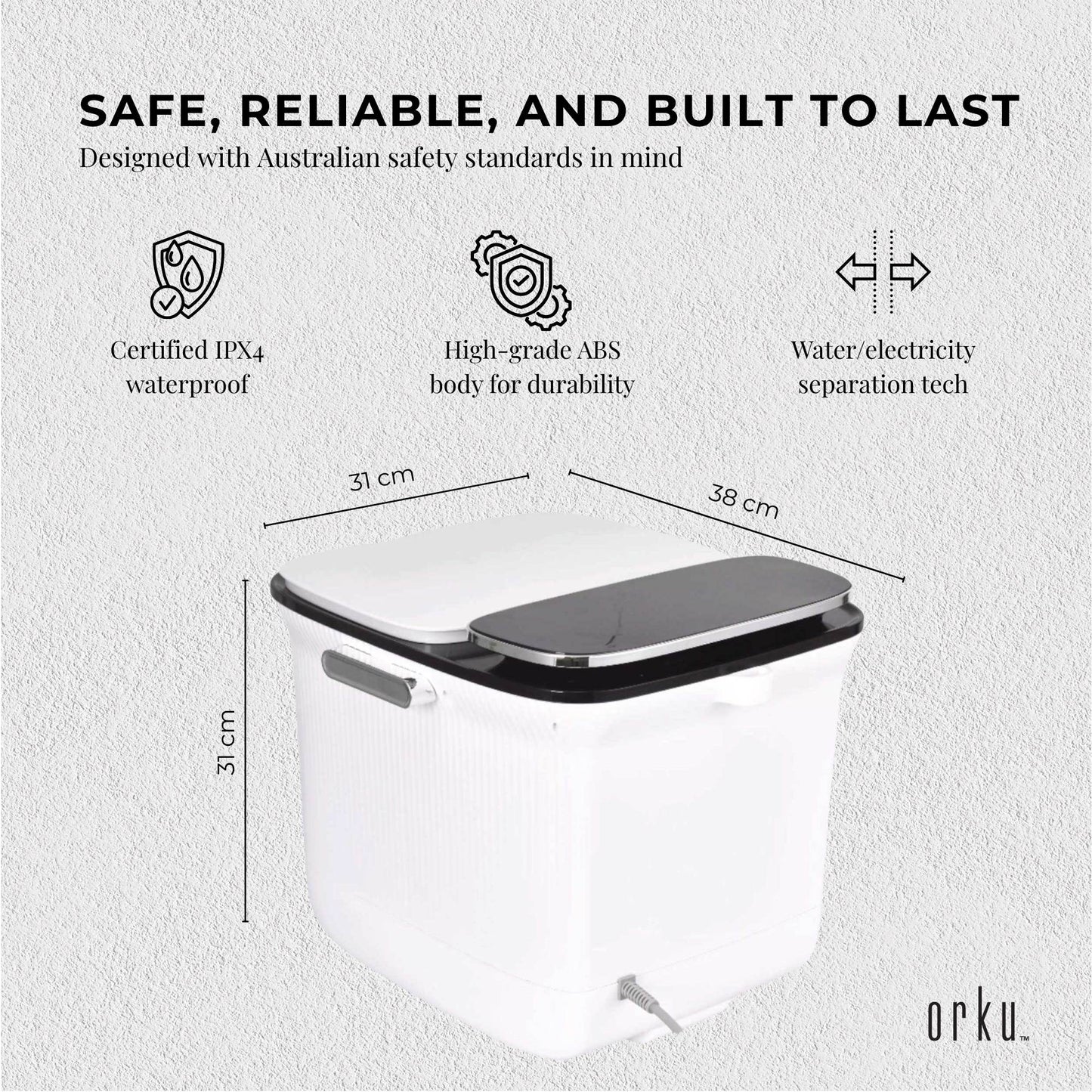 Orku Foot Spa Automatic Water Heating Massager - Electric Pedicure Bath