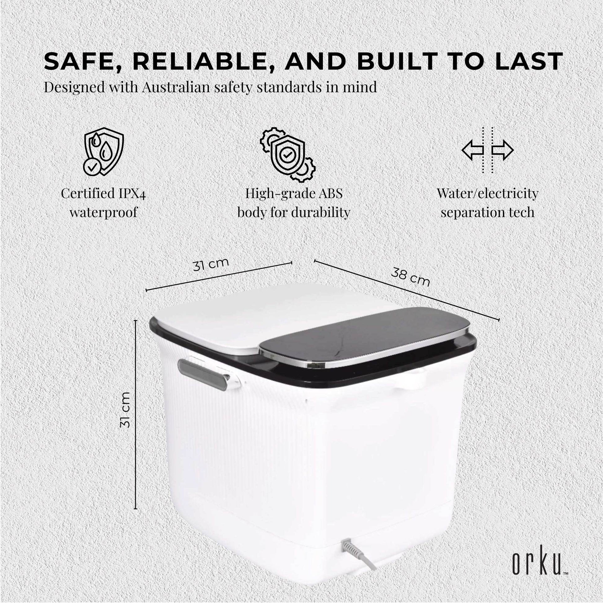 Orku Foot Spa Automatic Water Heating Massager - Electric Pedicure Bath