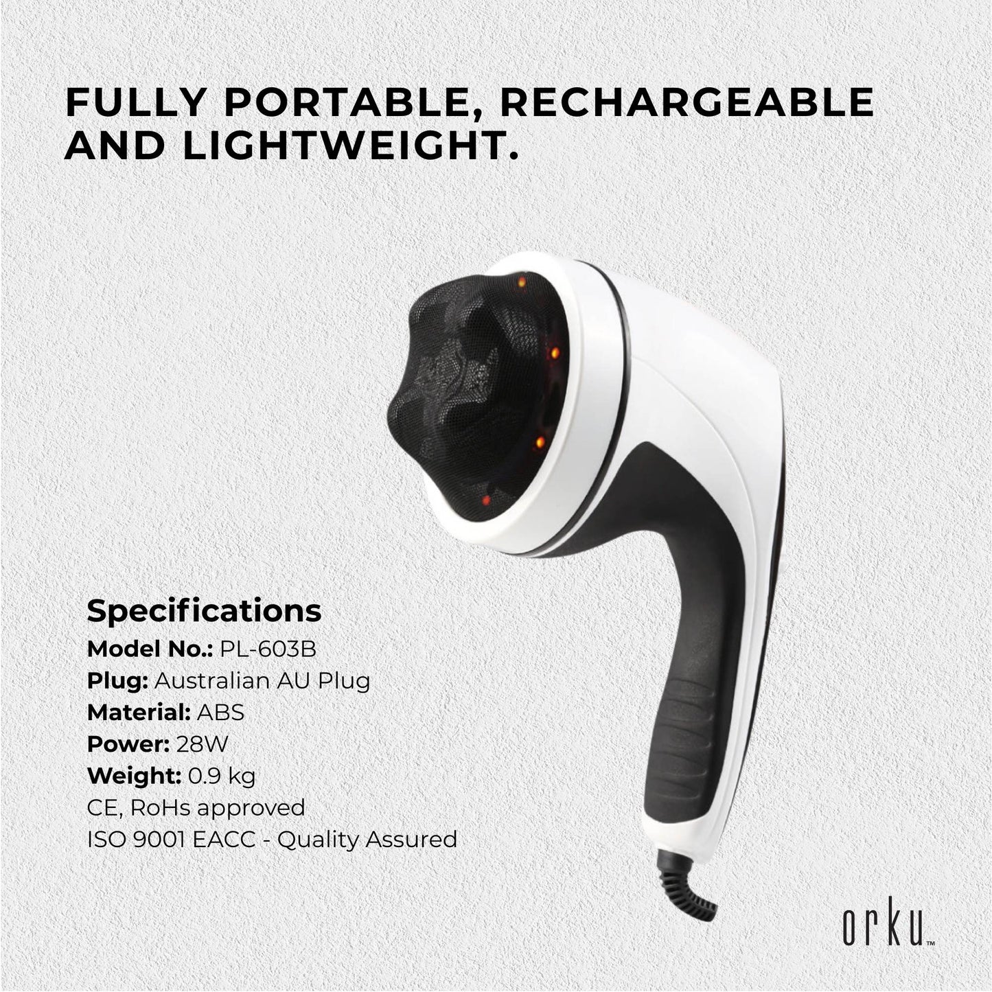 Orku Full Body Vibration Handheld Massager - 4 Heads Neck Shoulders Back Legs