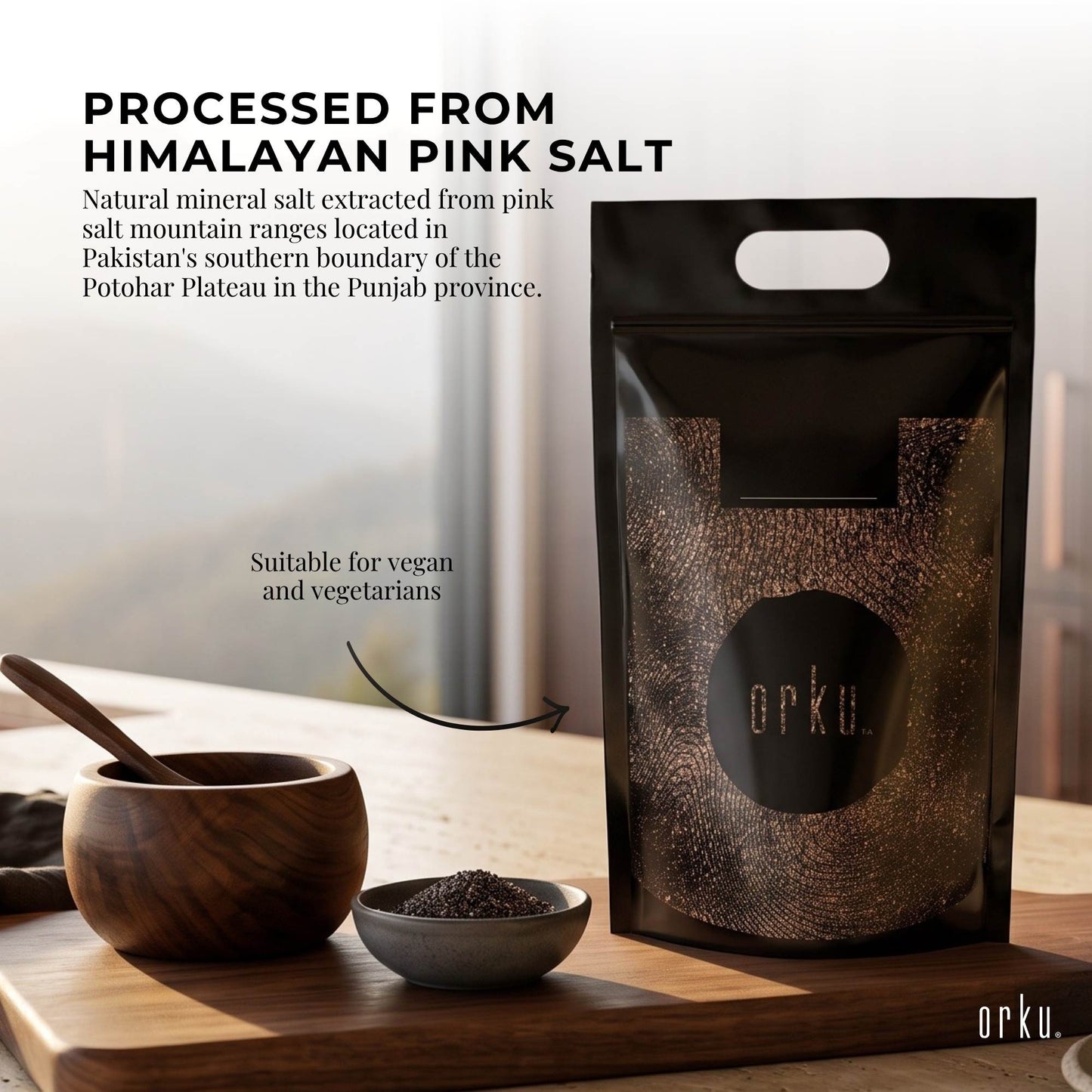 Orku 5Kg Himalayan Fine Grain Black Salt Kala Namak Table Salt