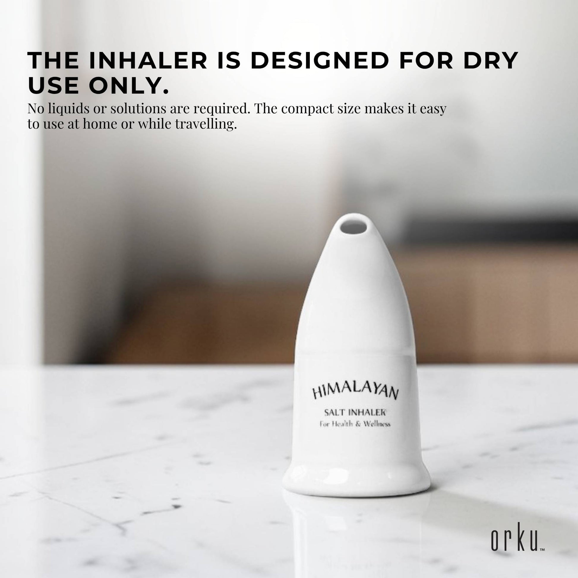 Orku Himalayan Pink Salt Inhaler Pipe Ceramic and 125g Coarse Crystal Rock Salt Bulk