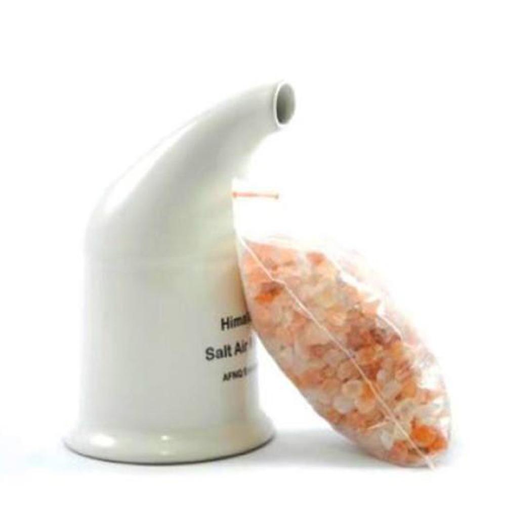 Orku Himalayan Pink Salt Inhaler Pipe Ceramic and 125g Coarse Crystal Rock Salt Bulk