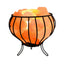 Orku Himalayan Pink Salt Lamp + Iron Bowl Basket - Hand Carved Night Light