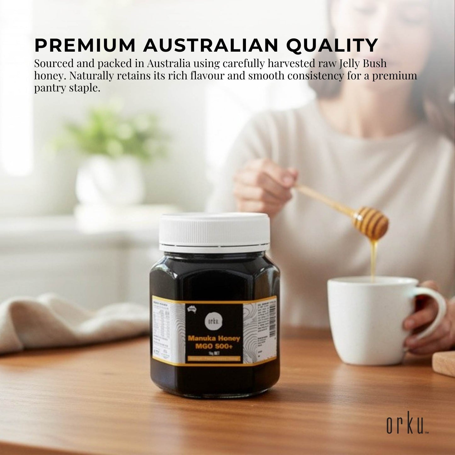 Orku MGO 500+ Australian Manuka Honey 1Kg - Raw Jelly Bush Honey