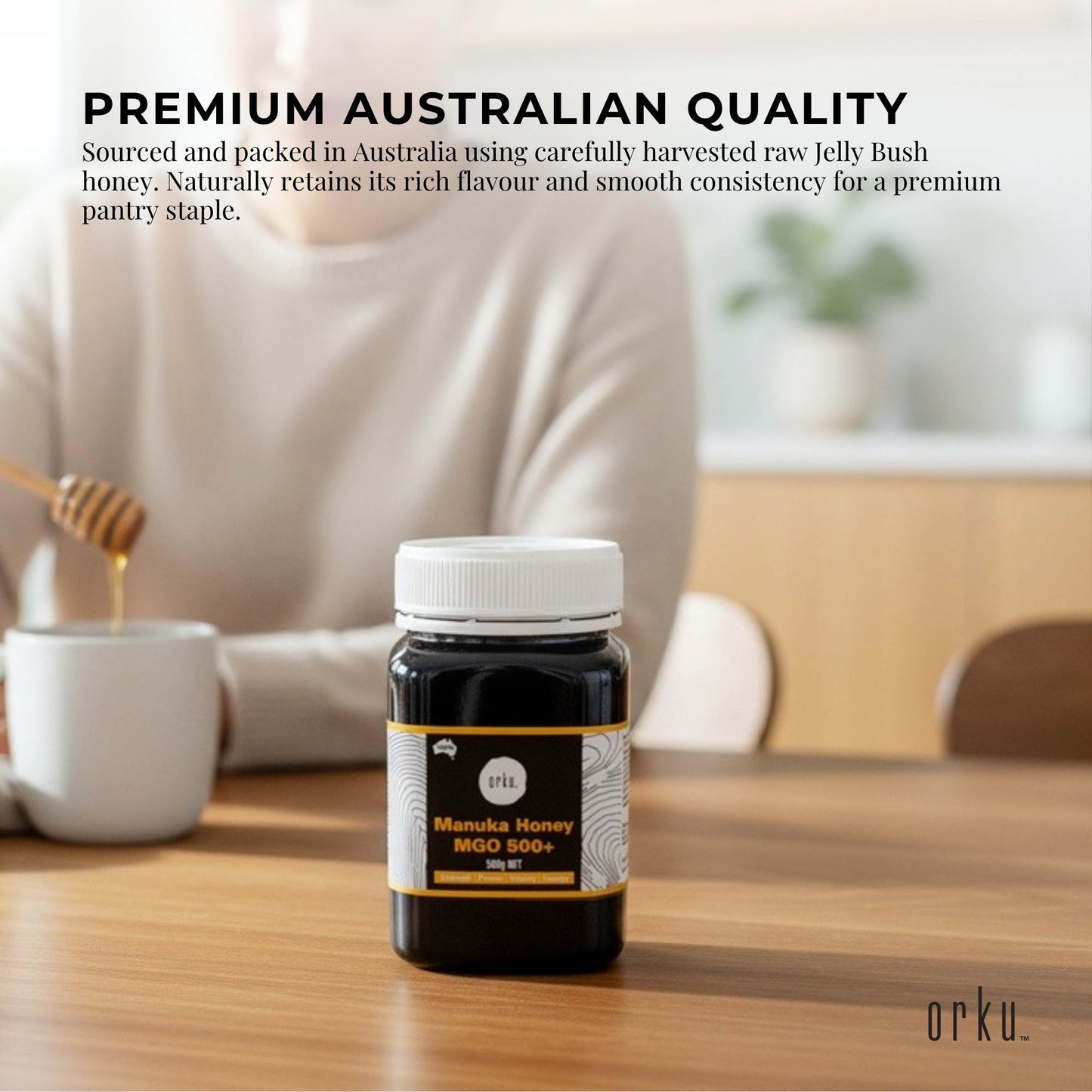 Orku MGO 500+ Australian Manuka Honey 500g - Raw Jelly Bush Honey