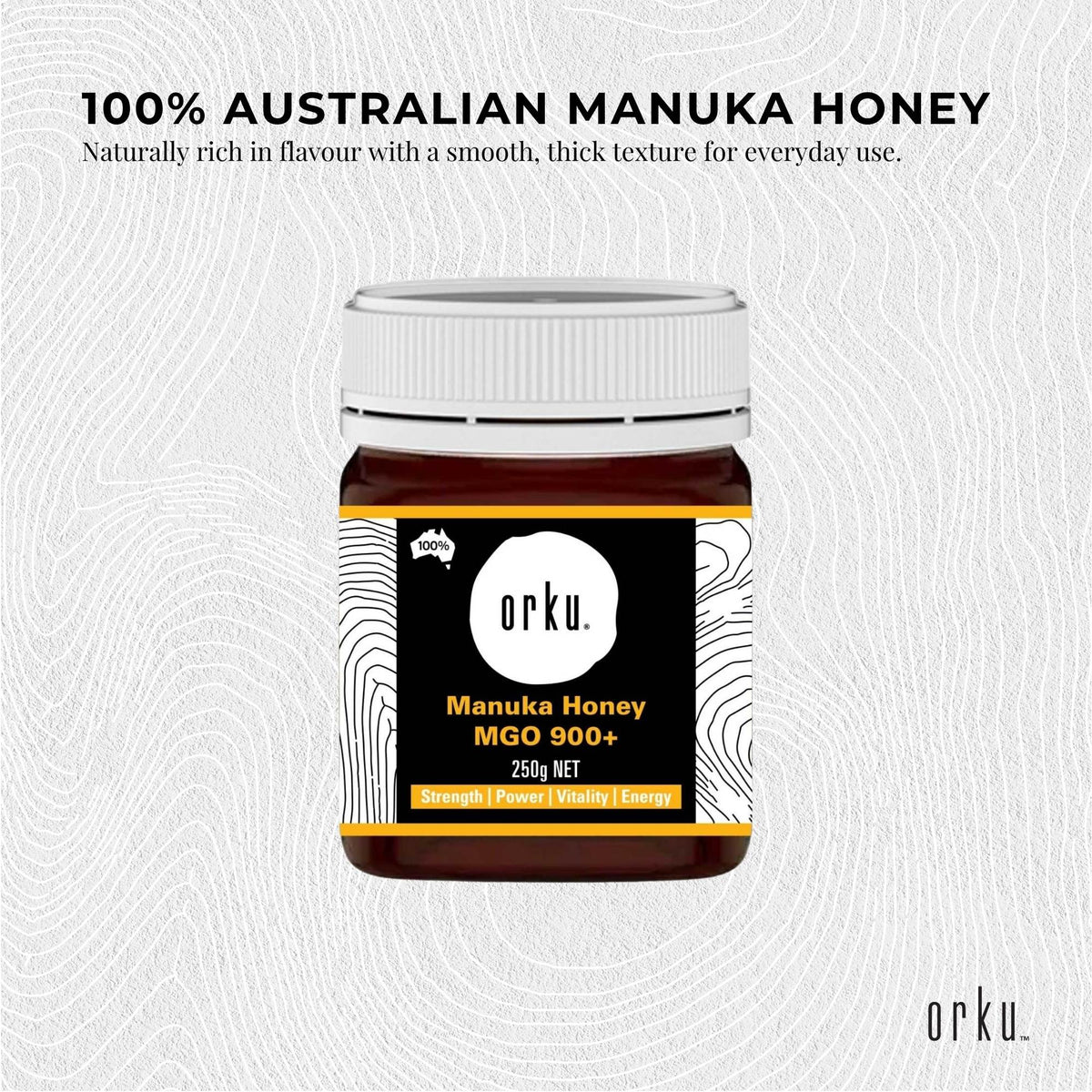 Orku MGO 900+ Australian Manuka Honey 250g - Raw Jelly Bush Honey