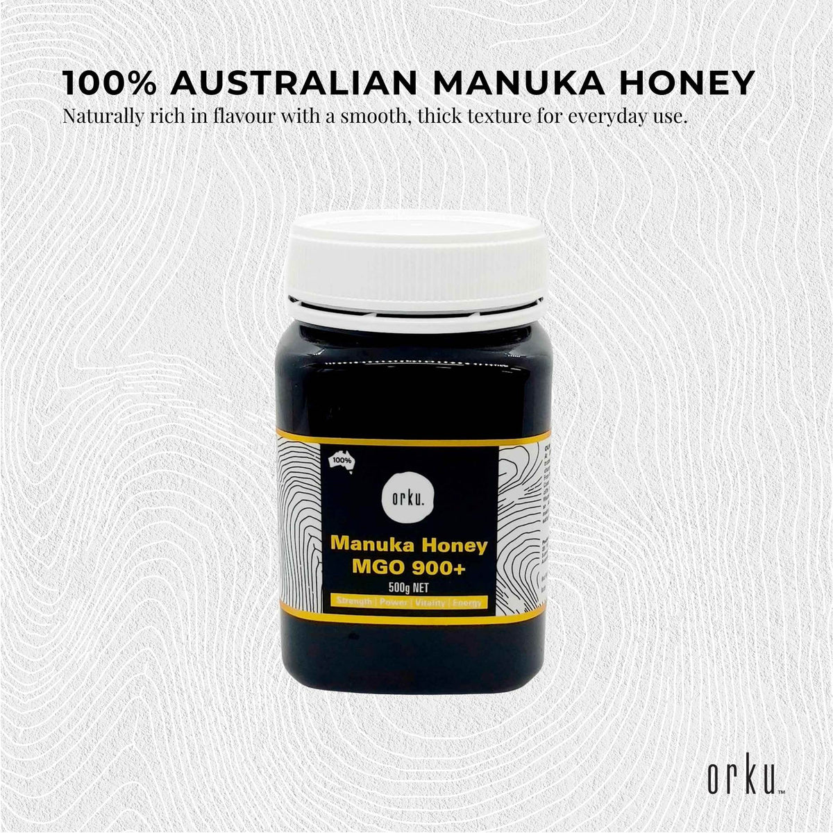 Orku MGO 900+ Australian Manuka Honey 500g - Raw Jelly Bush Honey