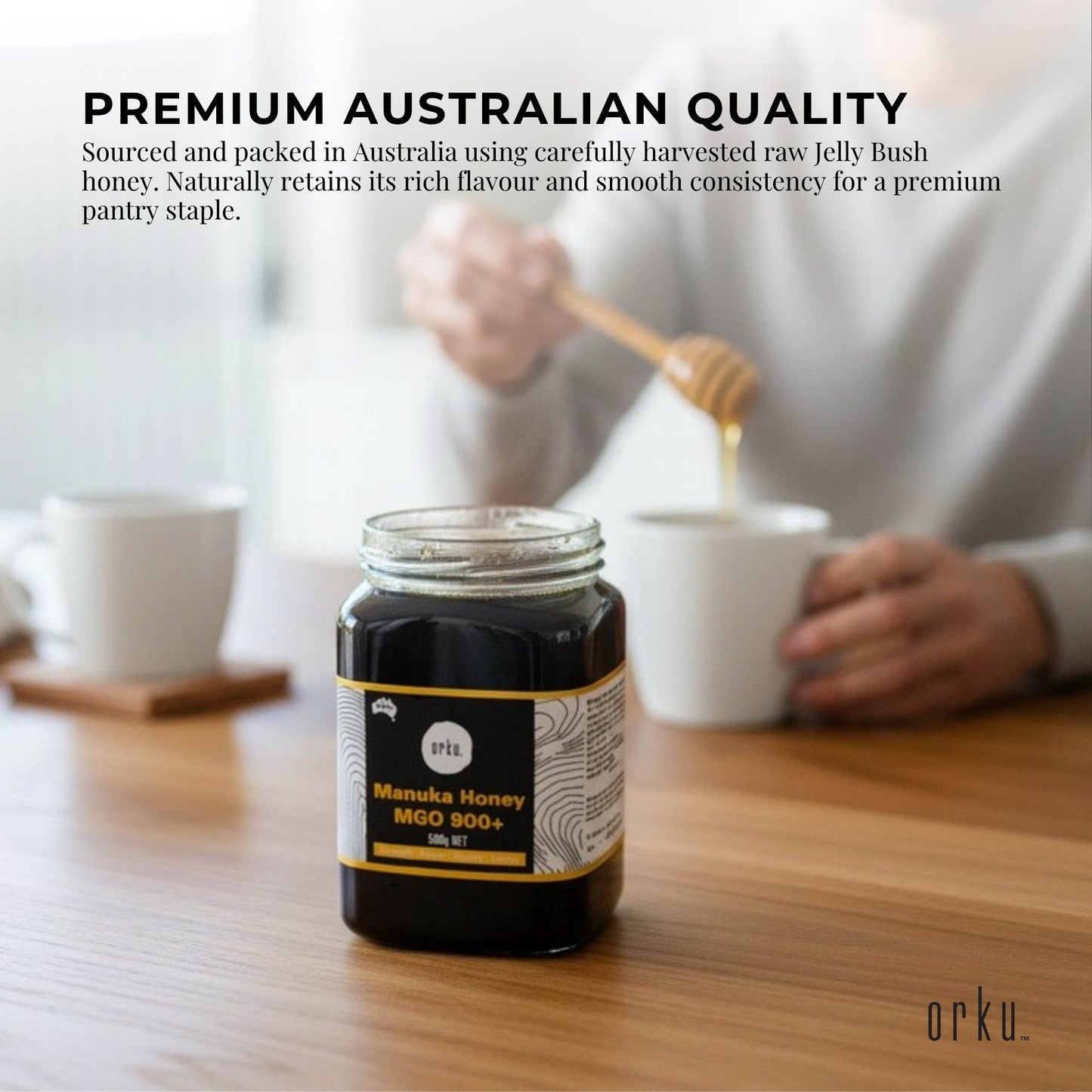 Orku MGO 900+ Australian Manuka Honey 500g - Raw Jelly Bush Honey