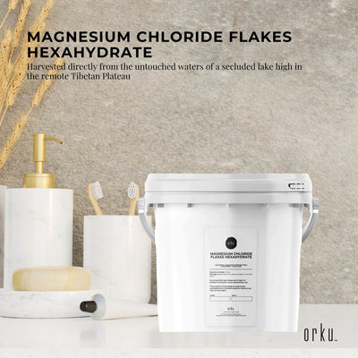 Orku Magnesium Chloride Flakes Hexahydrate Tubs - FCC USP Spec Bath Salts