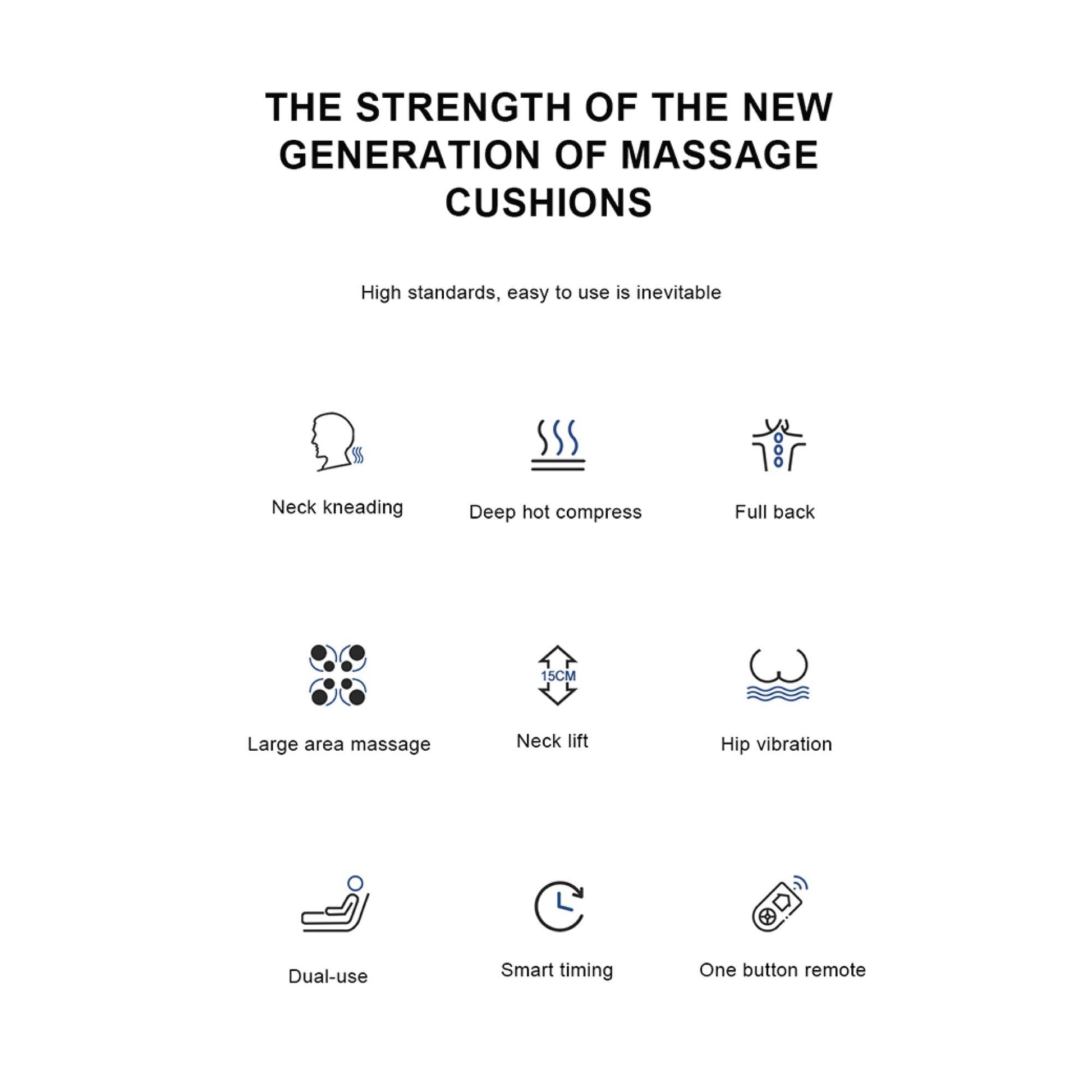Orku Massager Cushion - Chair Seat Kneading Shiatsu Heat Massage Portable Car