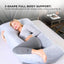 Orku Maternity Pregnancy Pillow - J-Shape Full Body Length for Side Sleeper Grey