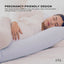 Orku Maternity Pregnancy Pillow - J-Shape Full Body Length for Side Sleeper Grey