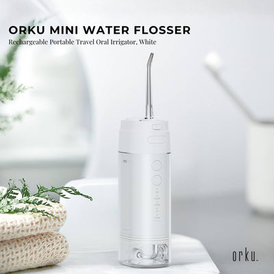 Orku Mini Water Flosser Rechargeable Portable Travel Oral Irrigator White