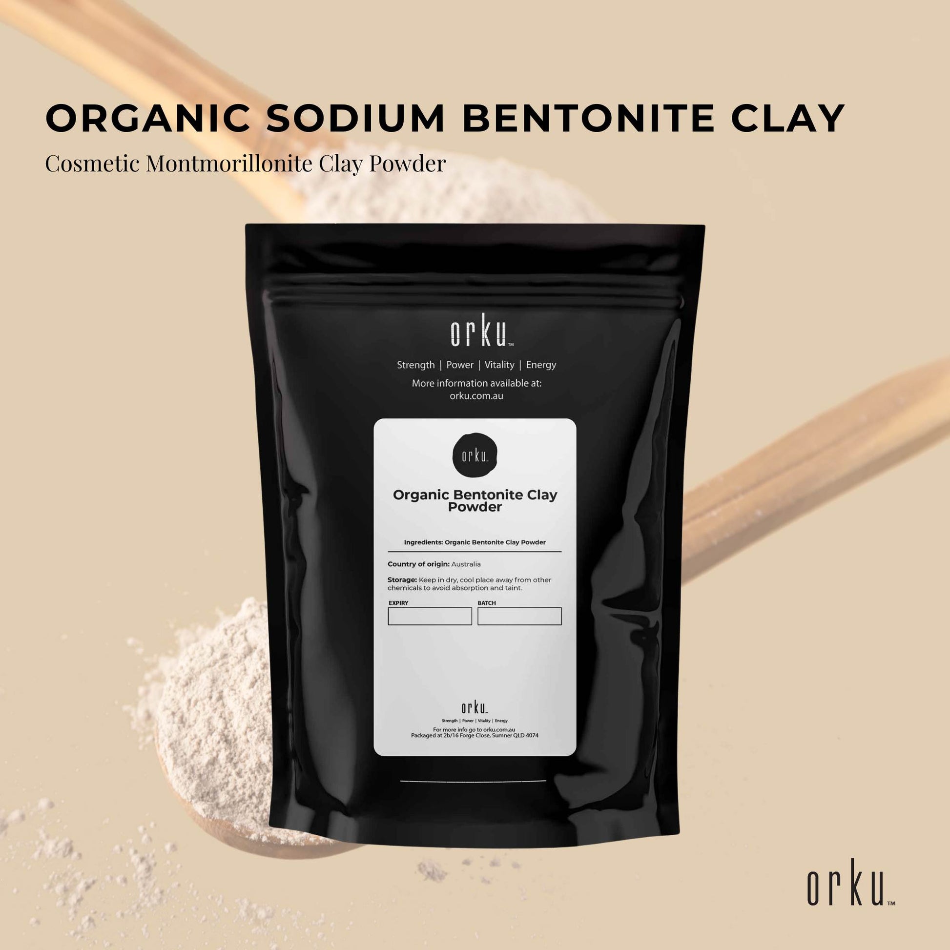 Orku 2Kg Organic Bentonite Clay Powder Cosmetic Grade Montmorillonite