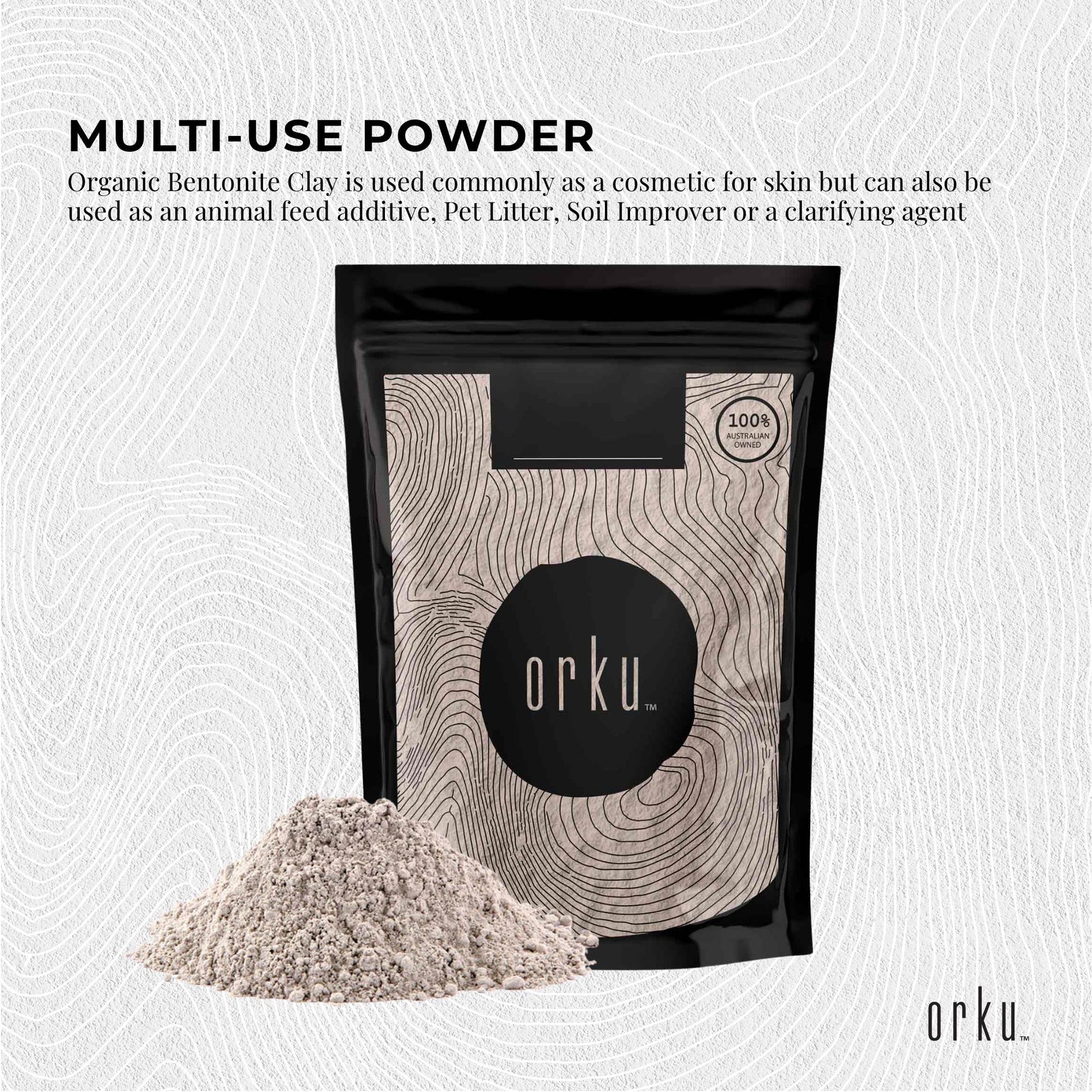 Orku 2Kg Organic Bentonite Clay Powder Cosmetic Grade Montmorillonite