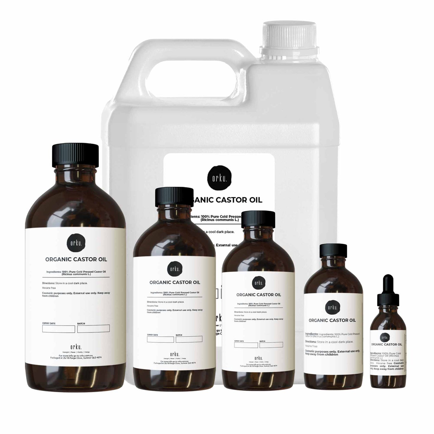 Orku Organic Castor Oil - Hexane Free Cold Pressed