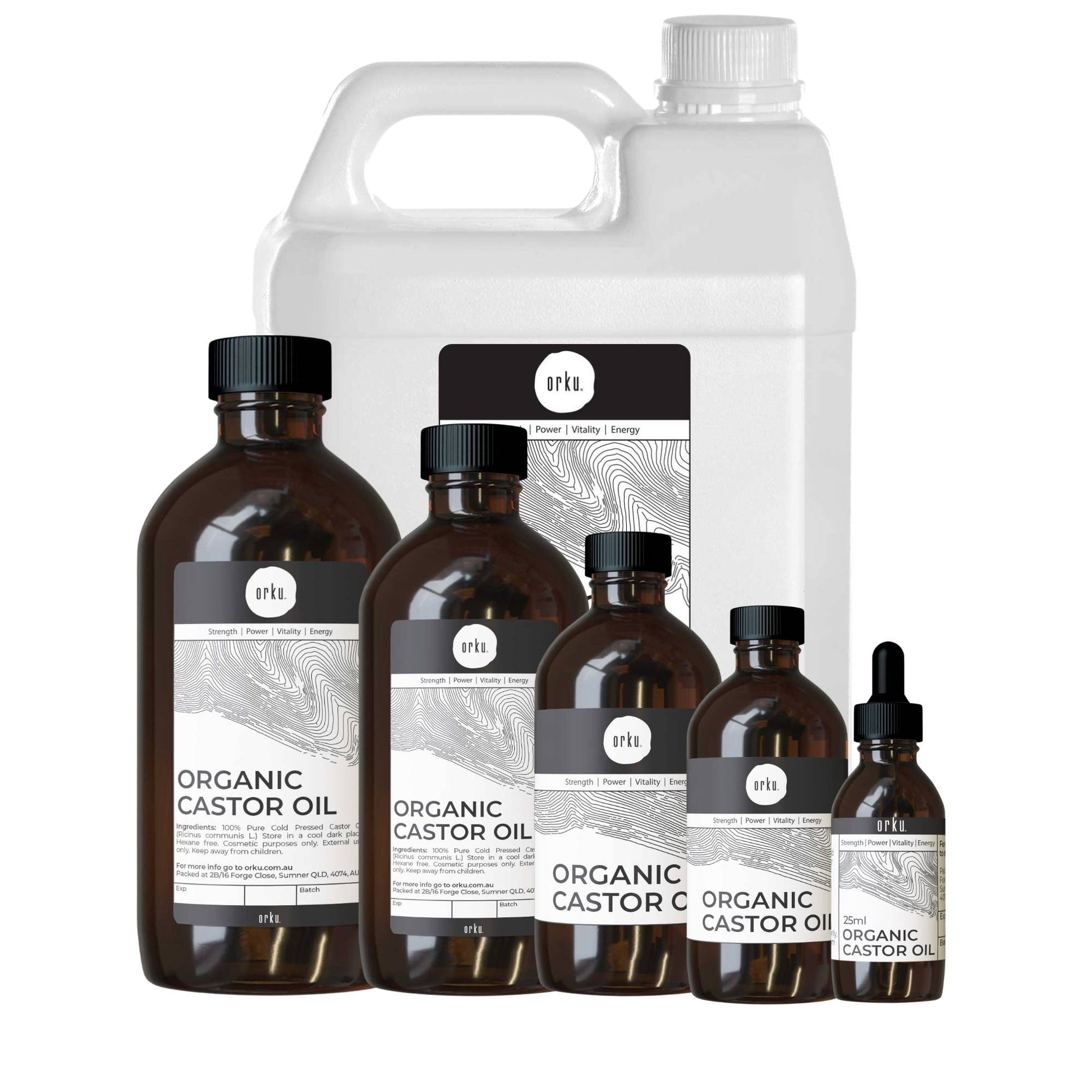 Orku Organic Castor Oil - Hexane Free Cold Pressed