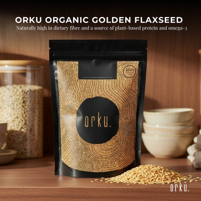 Orku Organic Golden Linseed Flaxseed Whole Grain Non GMO