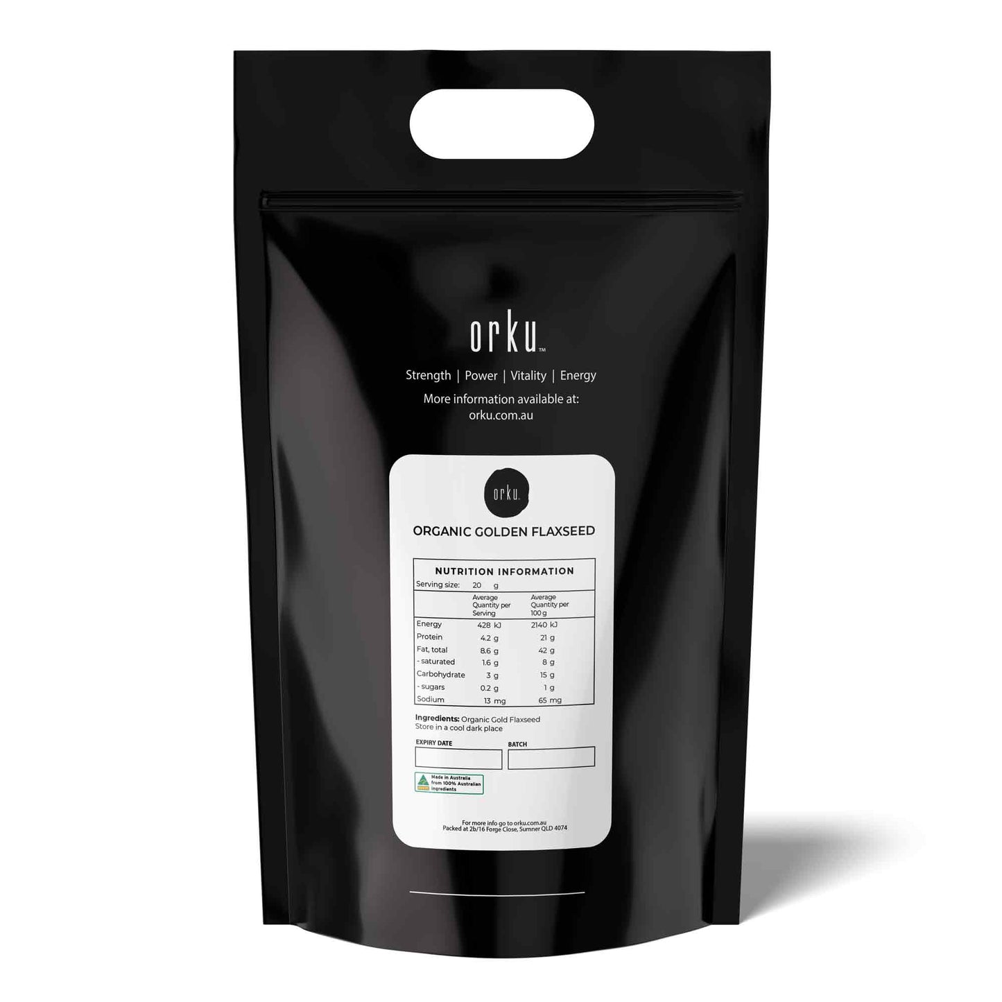 Orku Organic Golden Linseed Flaxseed Whole Grain Non GMO