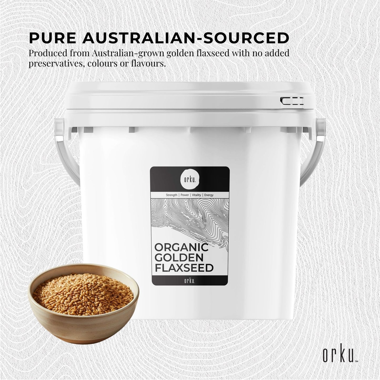 Orku Organic Golden Linseed Flaxseed Whole Grain Non GMO - Tubs