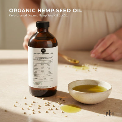 Orku Organic Hemp Seed Oil - Cold Pressed Food Grade Oils