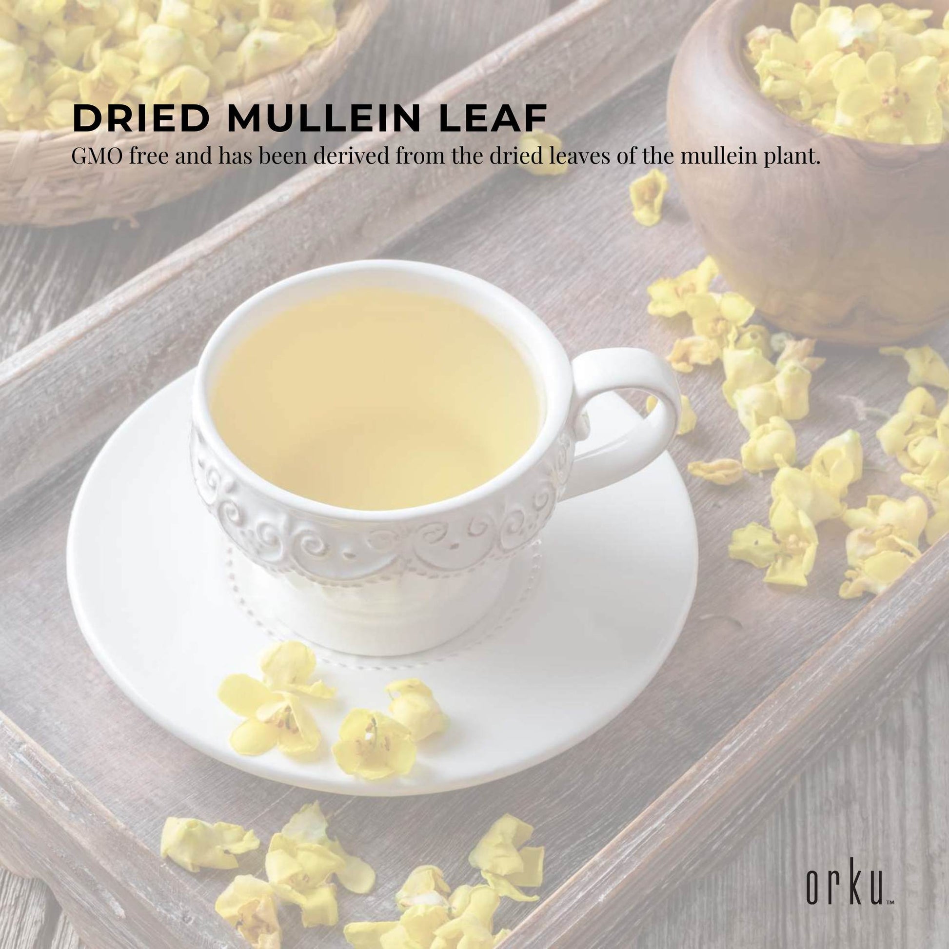 Orku Organic Mullein Leaf - Dried Herbal Verbascum Thapsis