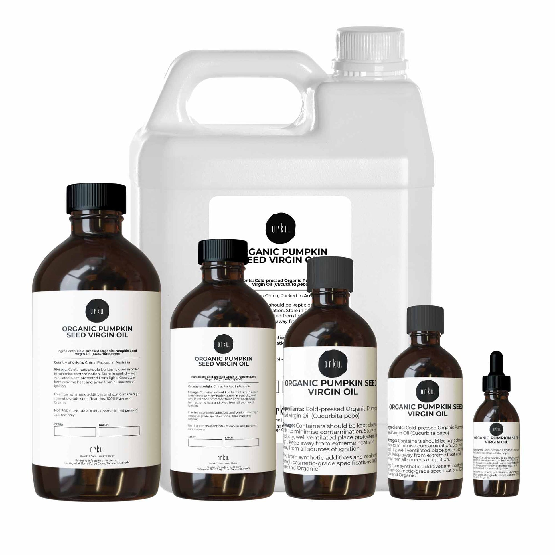 Orku Organic Pumpkin Seed Oil – Virgin Cold Pressed Unrefined Cosmetic Grade