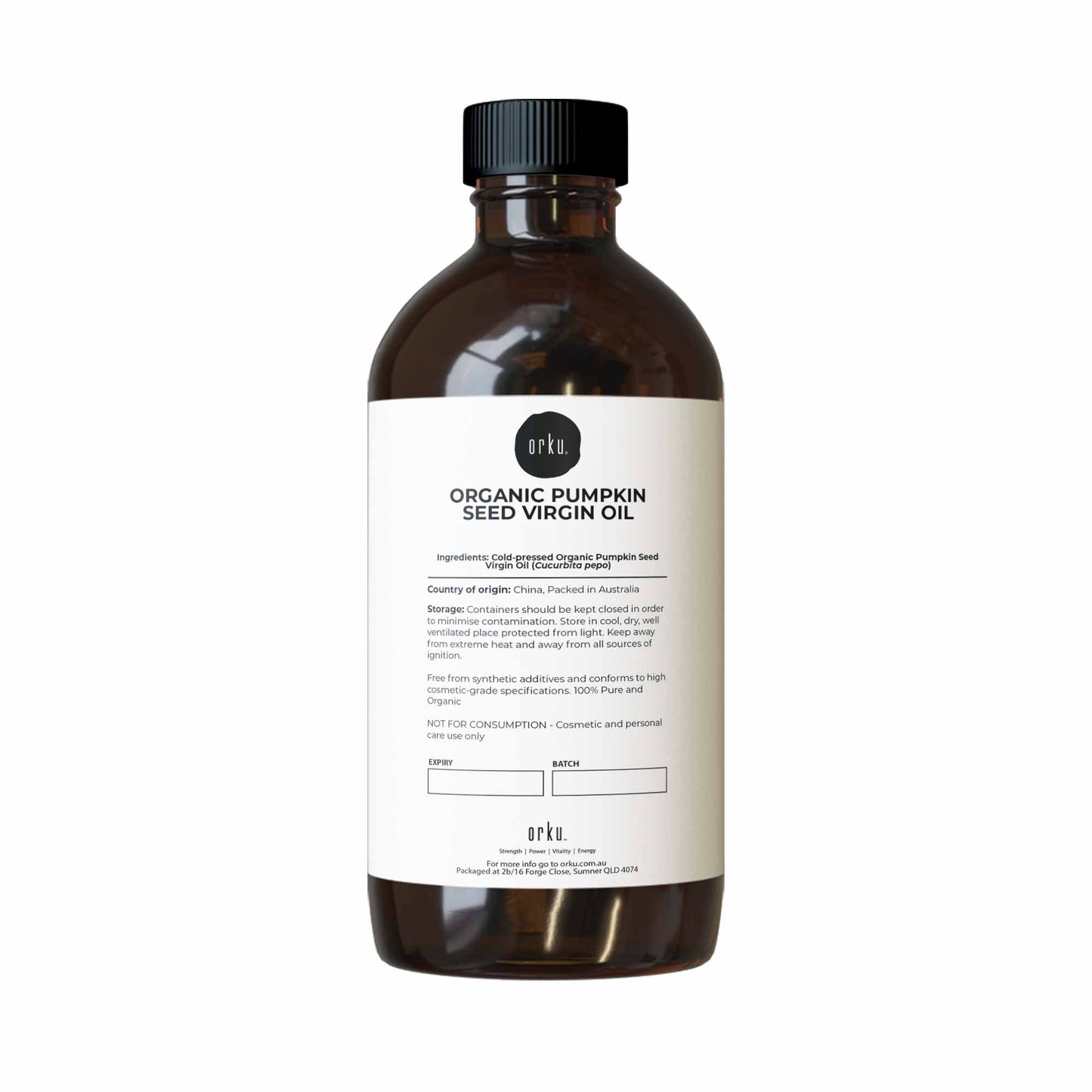 Orku Organic Pumpkin Seed Virgin Oil Cold Pressed Cosmetic Grade