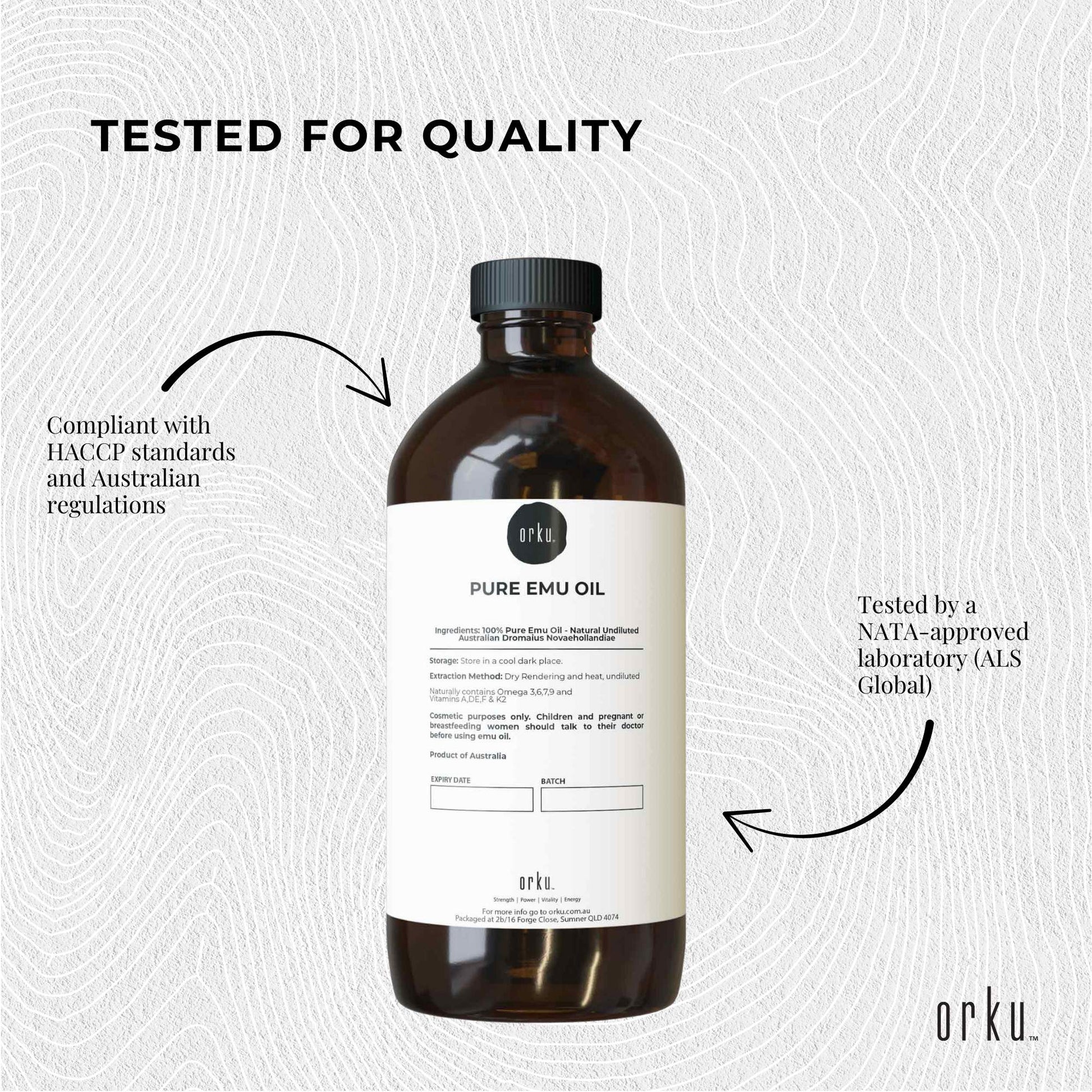 Orku Pure Emu Oil - Natural Undiluted Australian Dromaius Novaehollandiae