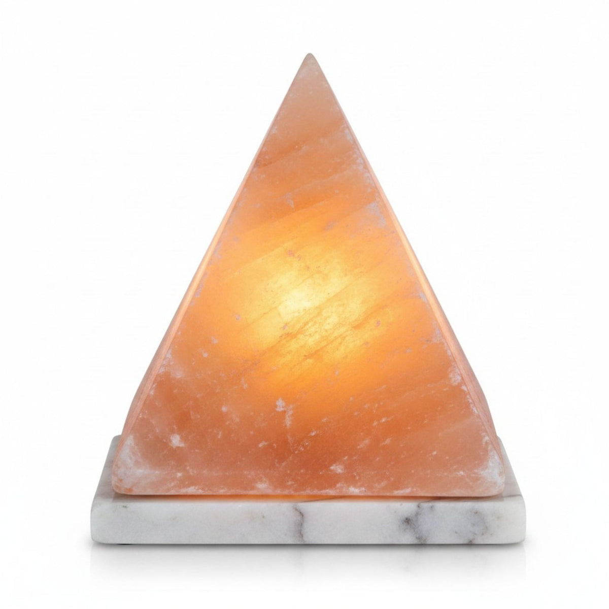 Orku Pyramid Shaped Himalayan Pink Salt Lamp - Hand Carved Night Light