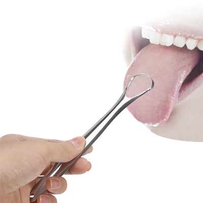 Orku Stainless Steel Tongue Scraper - Oral Hygiene Cleaner Silver