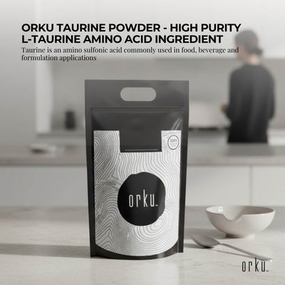 Orku Taurine Powder - High Purity L-Taurine Amino Acid Ingredient Bulk
