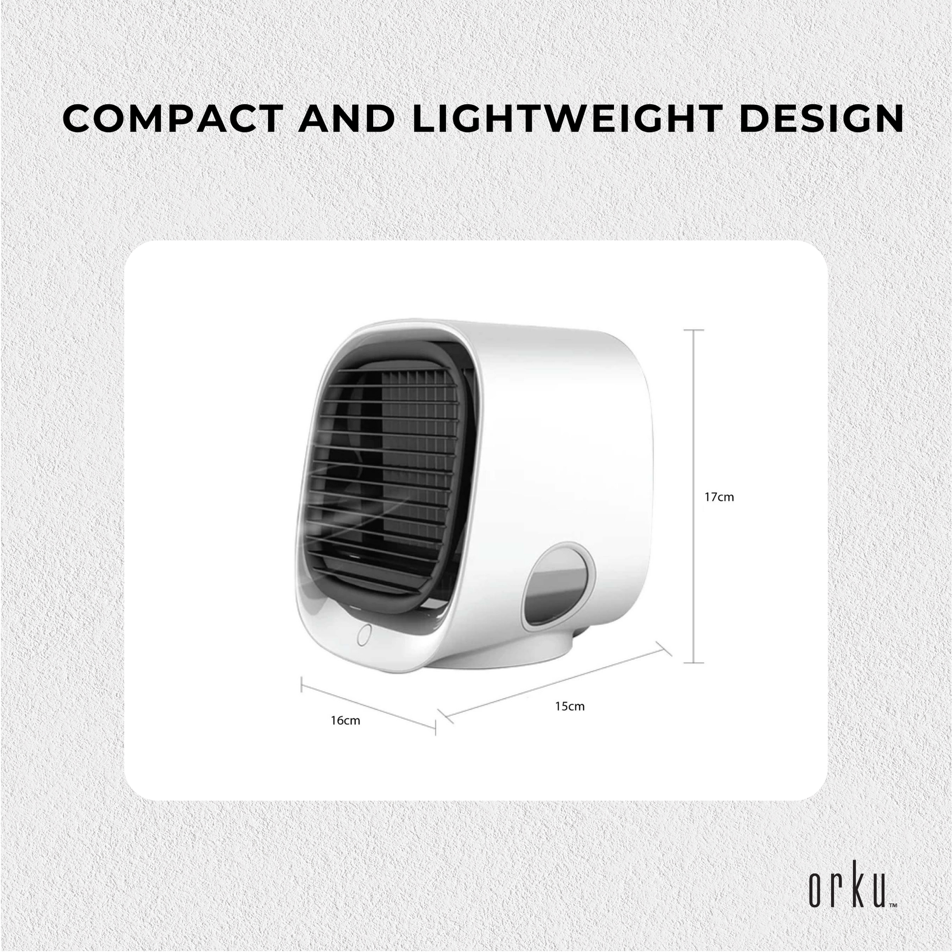 Orku USB Mini Evaporative Air Cooler Fan White - 300 Ml Water Tank