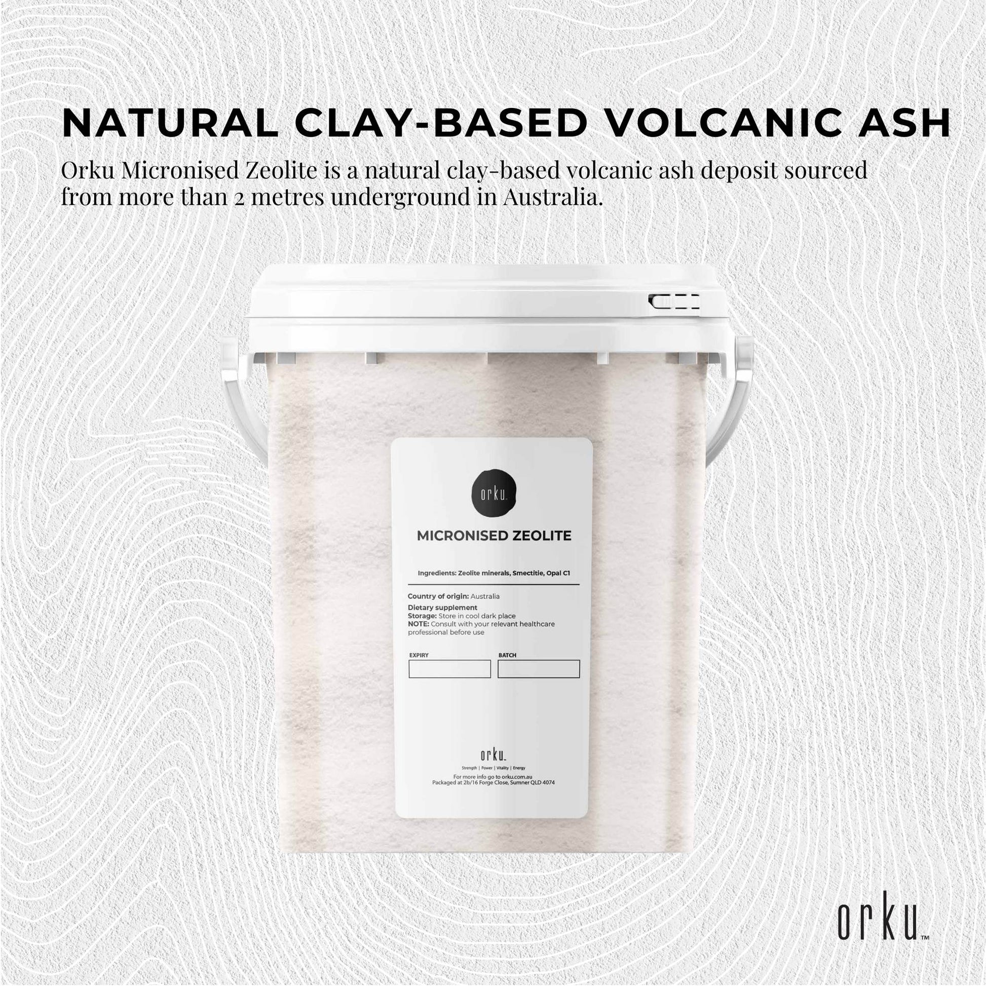 Orku Ultrafine Micronised Zeolite Powder Tubs - Natural Clinoptilolite Mineral