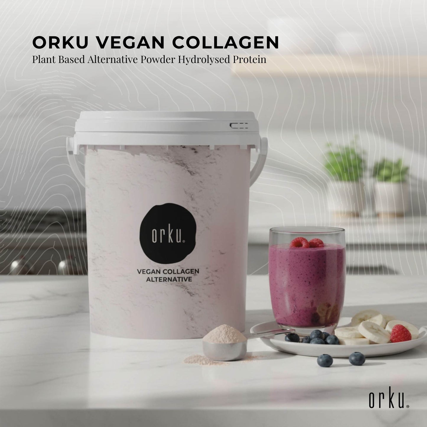 Orku 600g Vegan Collagen Plant Based Alternative Powder Hydrolysed Protein