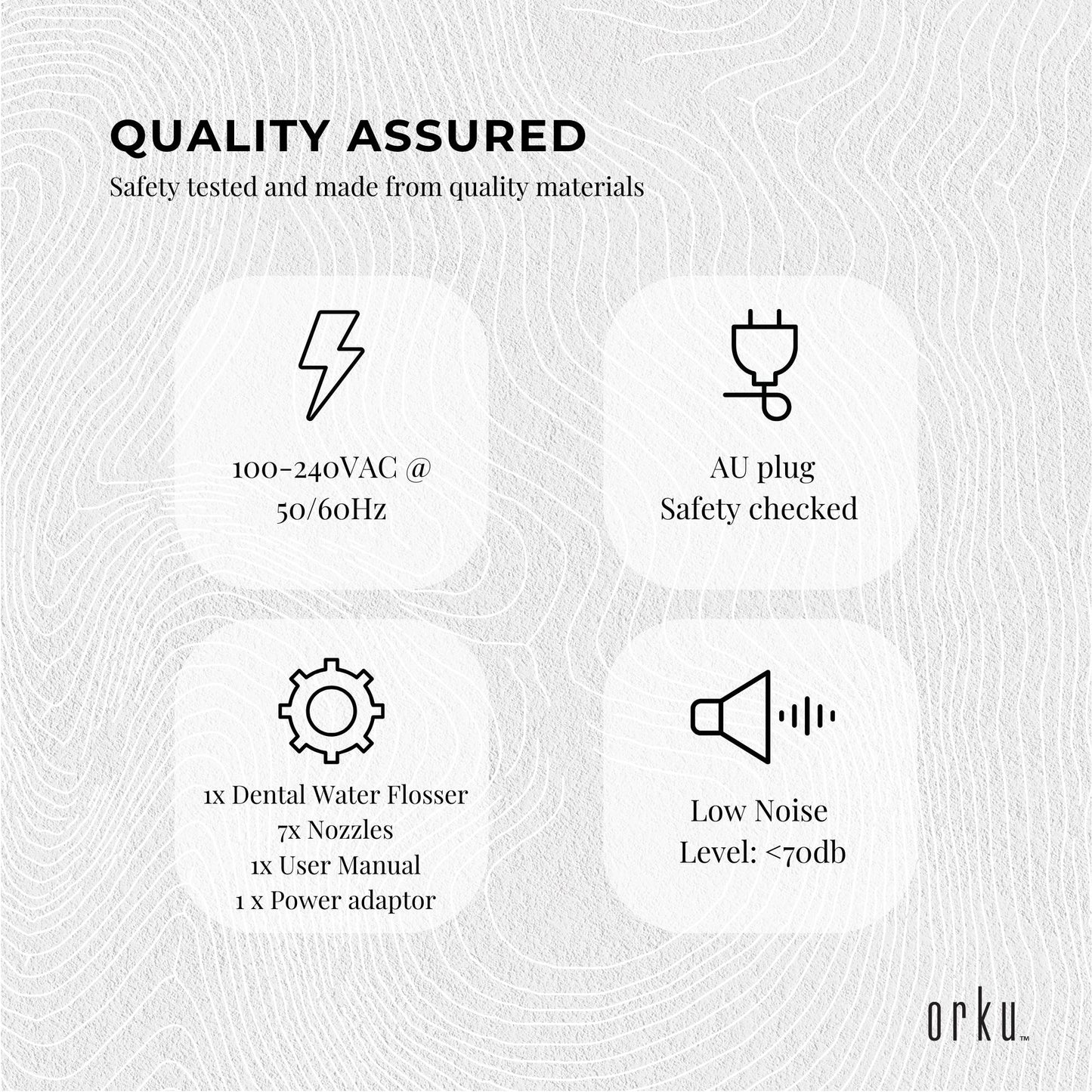 Orku Water Jet Dental Flosser 1000ml White - Electric Oral Pressure Irrigator