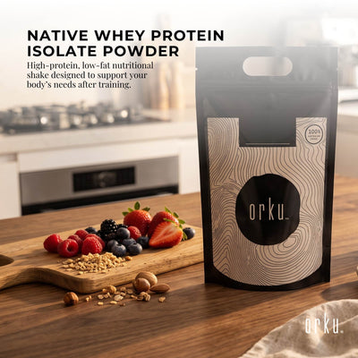Orku Whey Protein Isolate Powder WPI 90% Unflavoured Native Bags
