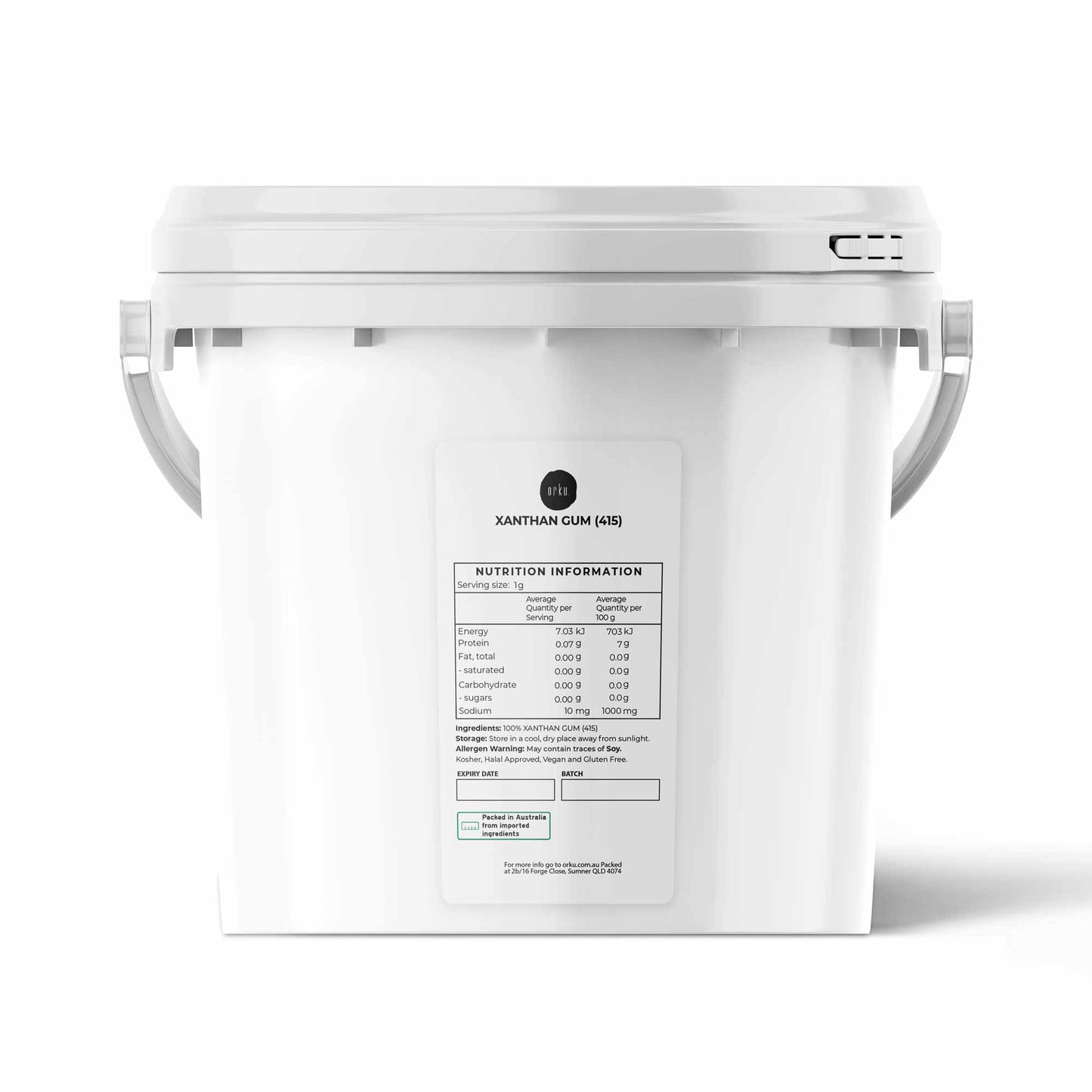 Orku Xanthan Gum Thickener Pure Fine Powder Tub 200 Mesh FCC E415 Food Additive