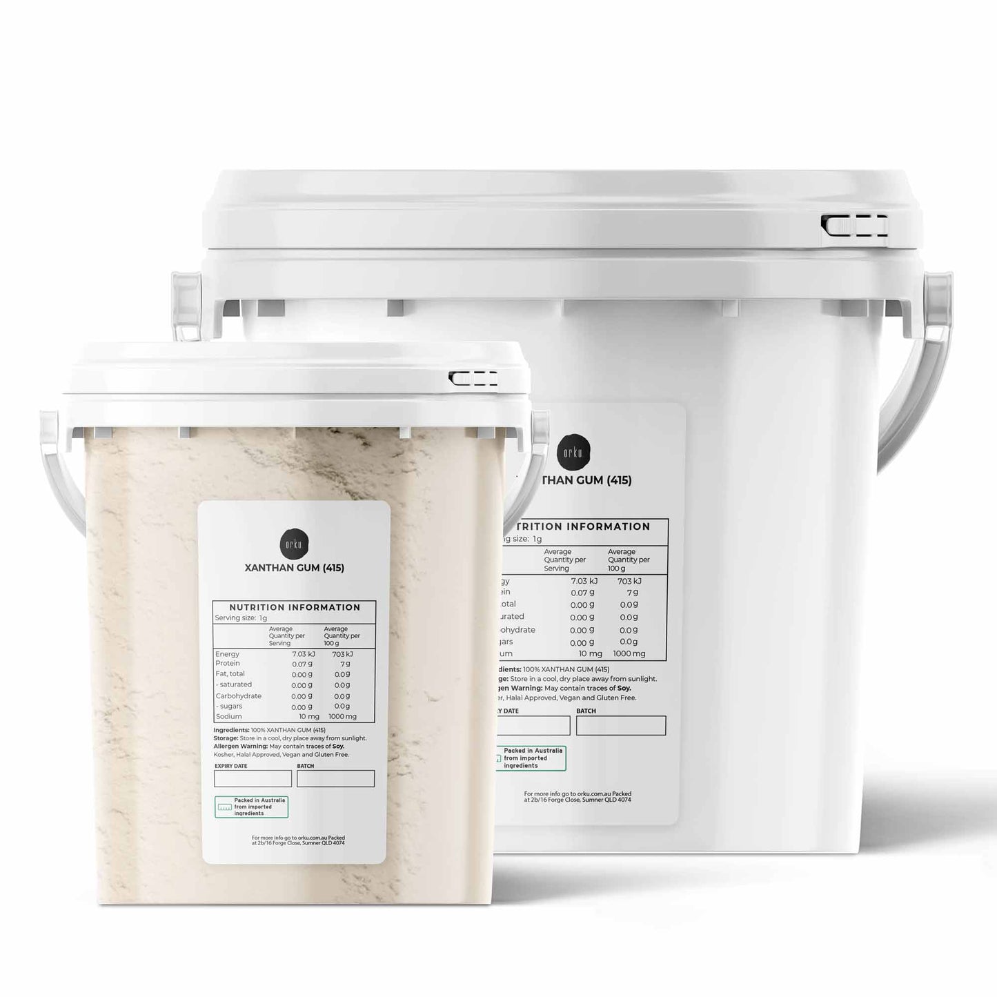 Orku Xanthan Gum Thickener Pure Fine Powder Tub 200 Mesh FCC E415 Food Additive