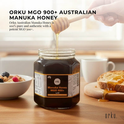 Orku 1Kg MGO 900+ Australian Manuka Honey - 100% Raw Natural Pure Jelly Bush
