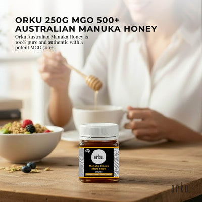 Orku 250g MGO 500+ Australian Manuka Honey - 100% Raw Natural Pure Jelly Bush