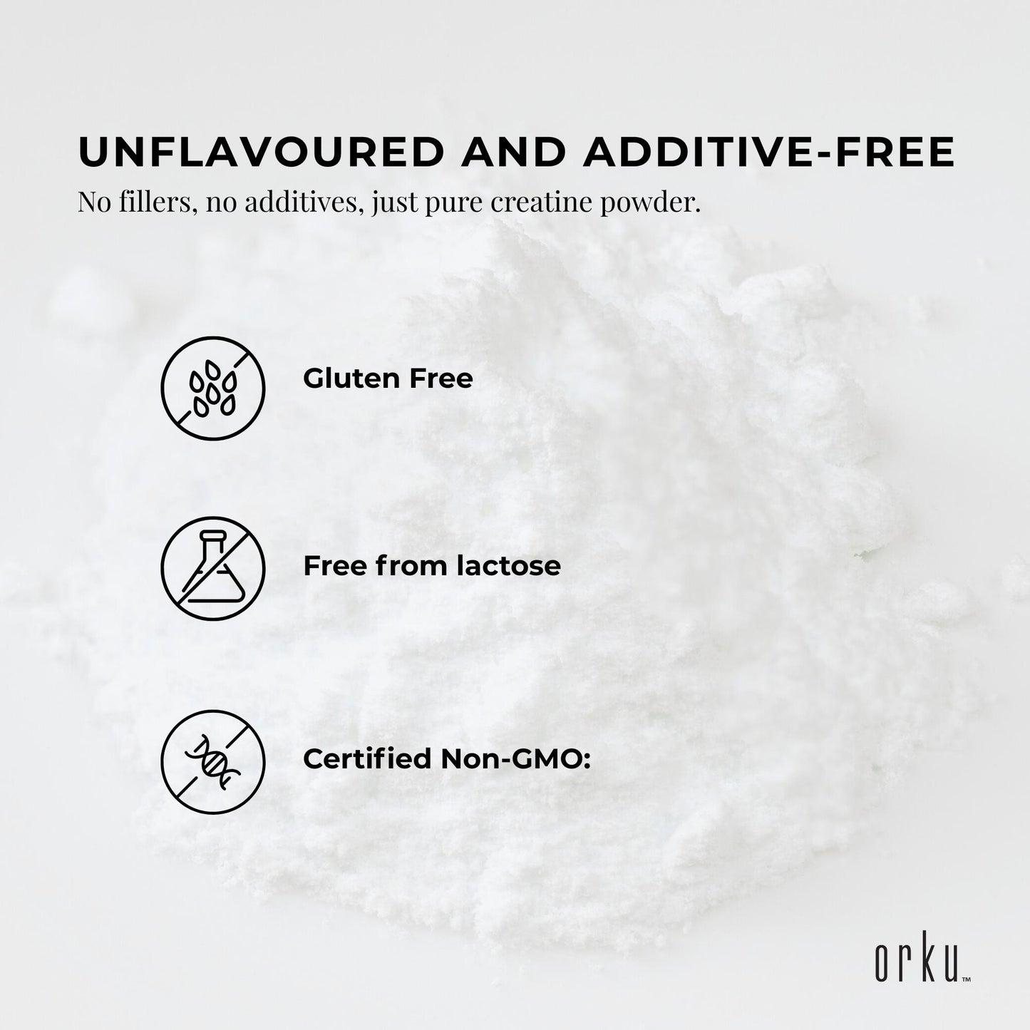 Orku 3Kg Creatine Monohydrate Powder Tub – 200 Mesh Micronised | 99.9% Purity