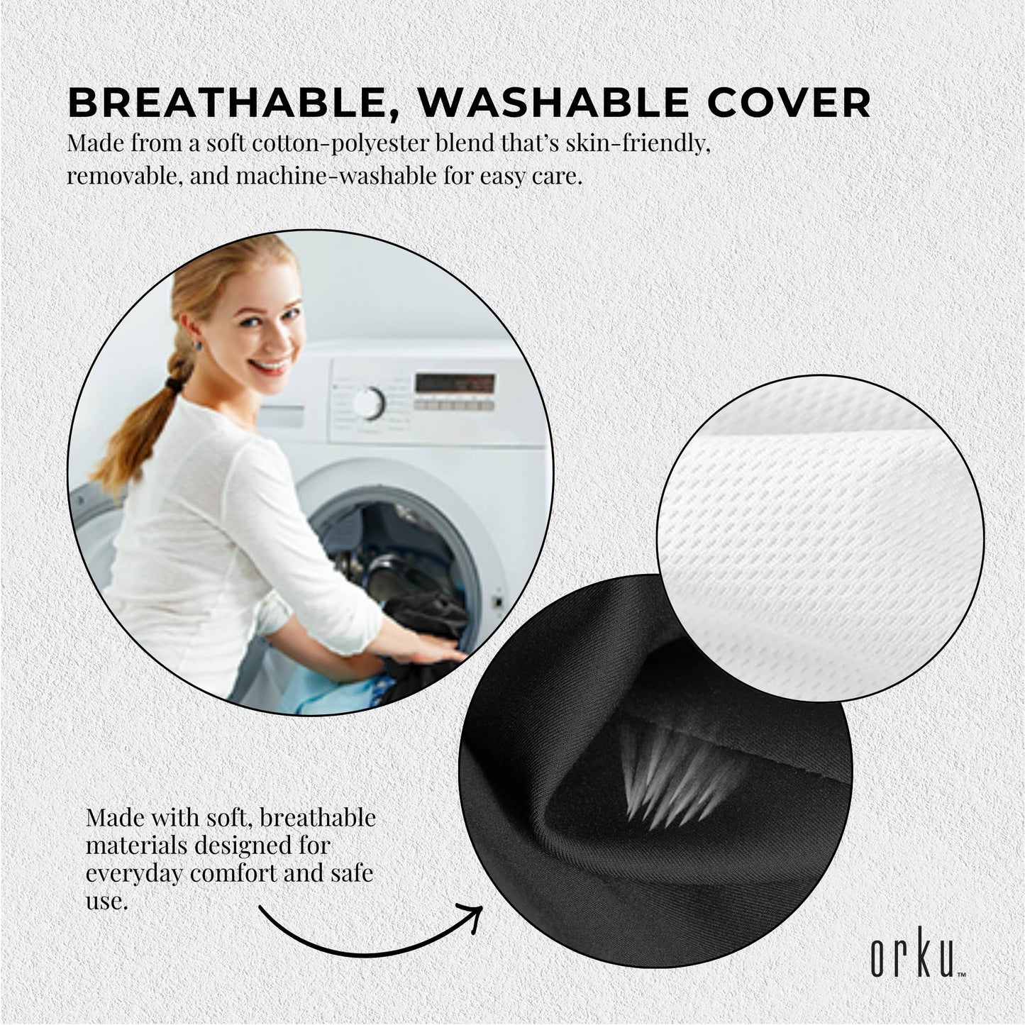 Orku Ergonomic Lumbar Cushion - Memory Foam Back Support for Car Office Gaming Chair