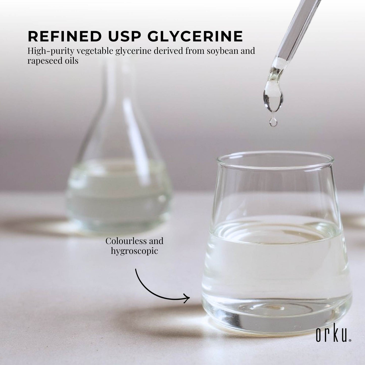 Orku Glycerine 99.9% Pure USP Food Cosmetic Grade - Vegetable Glycerol