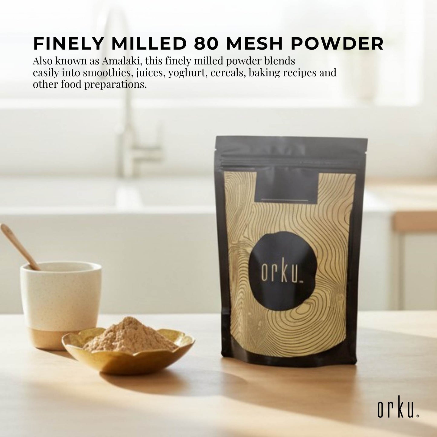 Orku 100g Organic Amla Powder - Indian Gooseberry Amalaki Fruit Powder