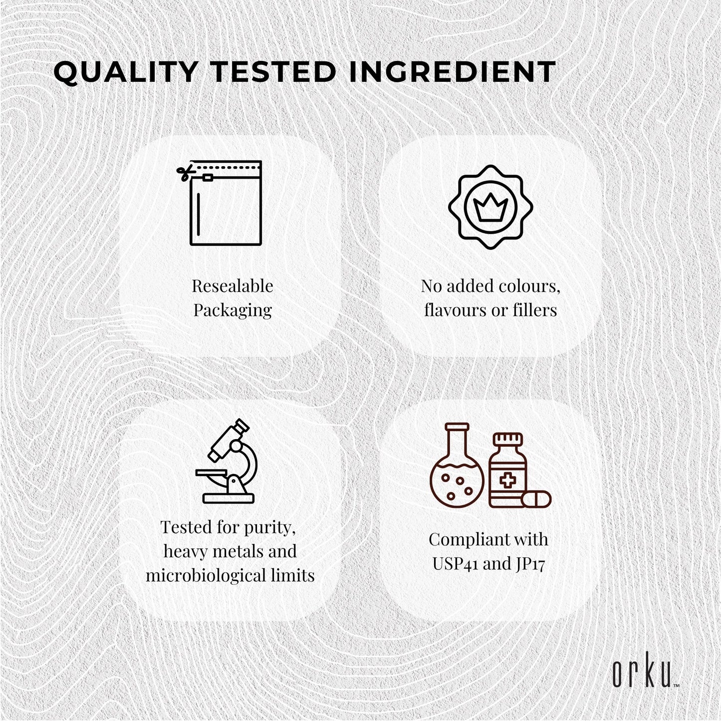 Orku Taurine Powder Bags- High Purity L-Taurine Amino Acid Ingredient Bulk